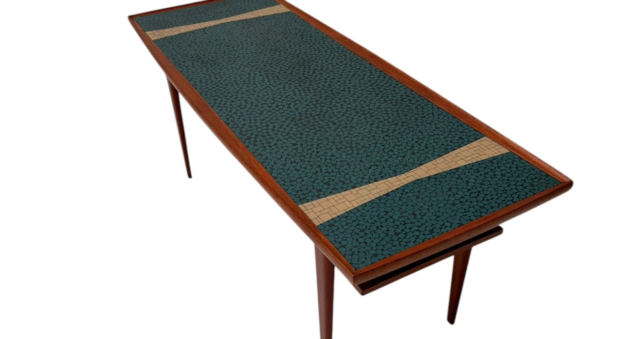 Mid-Century Modern Coffee Table with Mosaic Top by Berthold Muller, 1950s